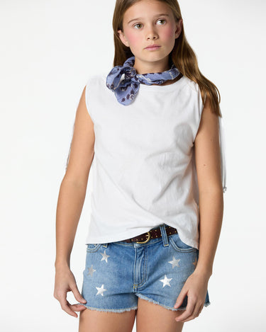 BLUE DENIM SHORTS WITH STARS
