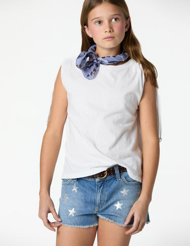 BLUE DENIM SHORTS WITH STARS