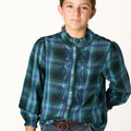 BLUE CHECK EMBROIDERED SHIRT