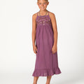 EMBROIDERED DRESS FLOWER FEATHER