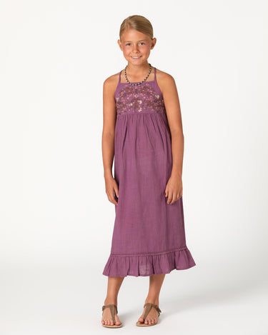 EMBROIDERED DRESS FLOWER FEATHER