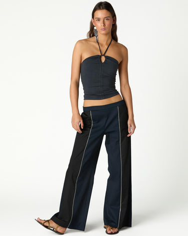 TWO-TONE ZIPPER TROUSERS