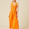 ORANGE ELASTICATED DRESS