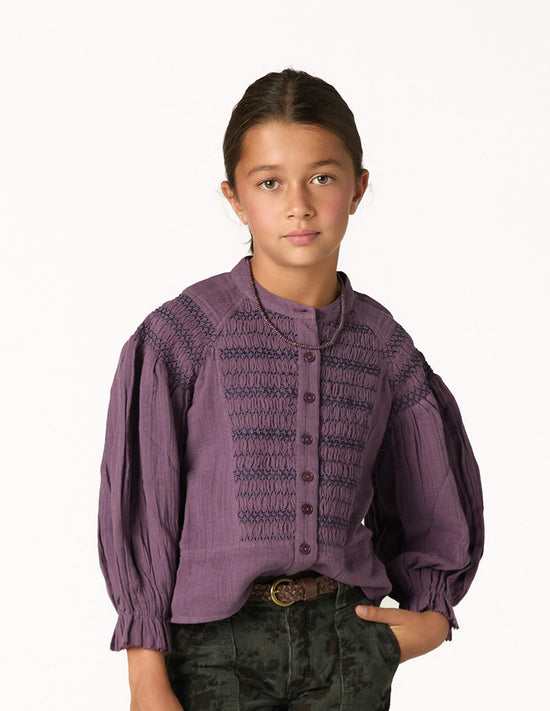 CAMISA NIDOS CUELLO REDONDO CHOCOLATE