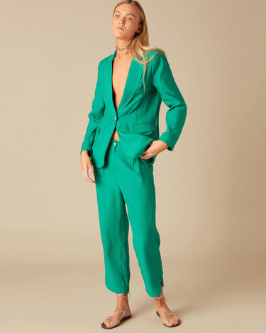 PANTS WITH SIDE SLIT GREEN