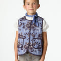 VINTAGE PRINT ANILINE BLUE VEST