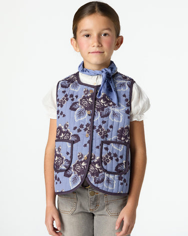 VINTAGE PRINT ANILINE BLUE VEST
