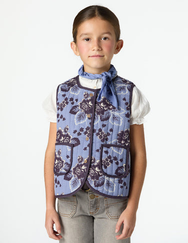VINTAGE PRINT ANILINE BLUE VEST