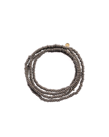 LONG BEADED NECKLACE IRON GREY