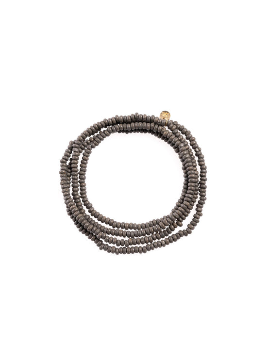 LONG BEADED NECKLACE IRON GREY