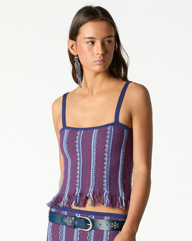MULTICOLOR FRINGED TOP