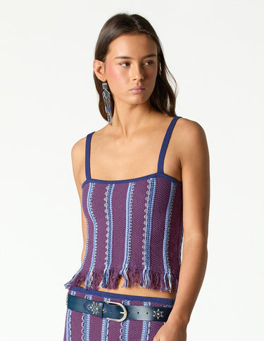 MULTICOLOR FRINGED TOP