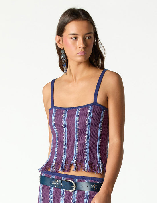 MULTICOLOR FRINGED TOP