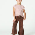 BROWN STRIPED DENIM TROUSERS
