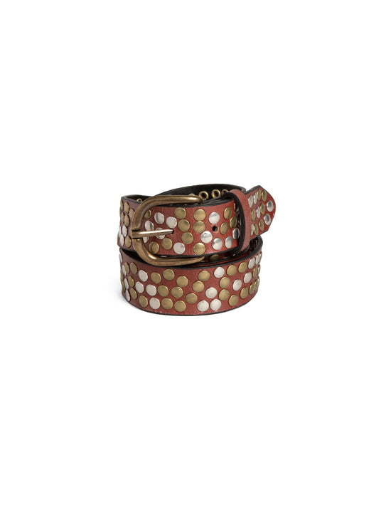 BROWN STUDDED ROCK BELT