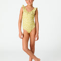 SWIMSUIT WITH RUFFLES TOILE ALGAE