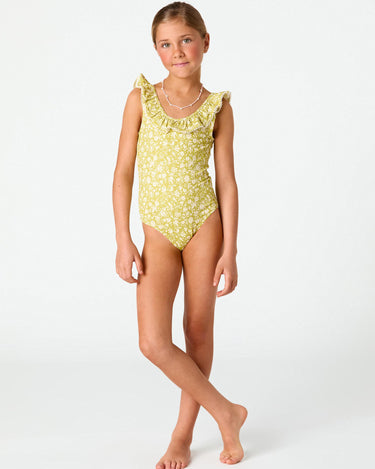 SWIMSUIT WITH RUFFLES TOILE ALGAE