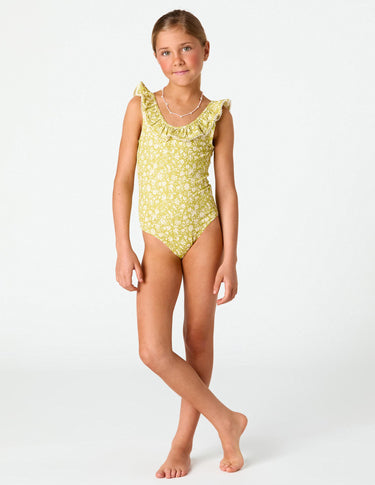 SWIMSUIT WITH RUFFLES TOILE ALGAE