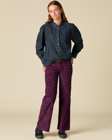 MORAE CORDUROY PRINT TROUSERS