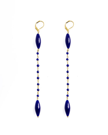BLUE GLASS EARRINGS