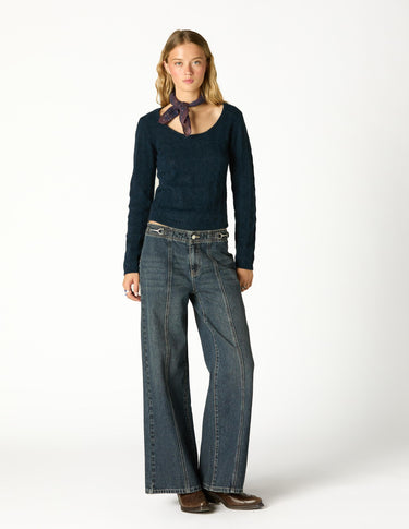 PANTALÓN HEBILLAS CINTURILLA DARK BLUE