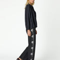 ANTHRACITE DENIM WITH SILVER EMBROIDERY