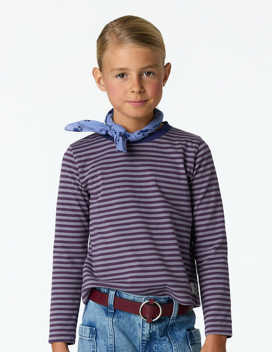 PURPLE STRIPED T-SHIRT