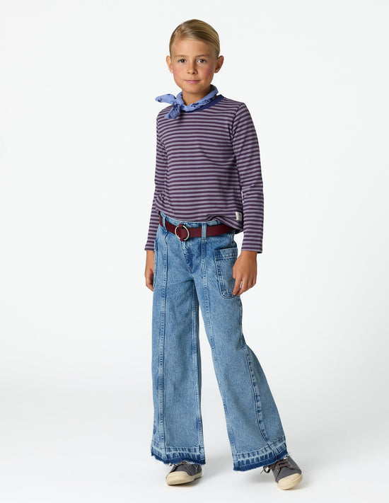 PANTALÓN DENIM DESFLECADO AZUL