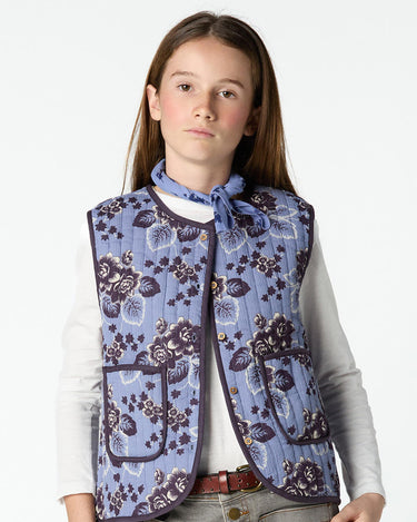 VINTAGE ANILINE BLUE PRINT VEST