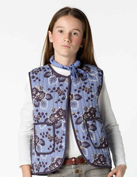 VINTAGE ANILINE BLUE PRINT VEST