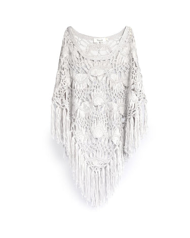 CROCHET PONCHO IRON GREY