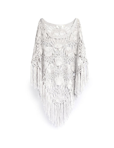 CROCHET PONCHO IRON GREY