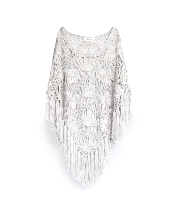 PONCHO CROCHET IRON GREY