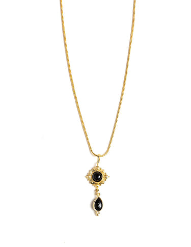 GOLD/BLACK SQUARE NECKLACE