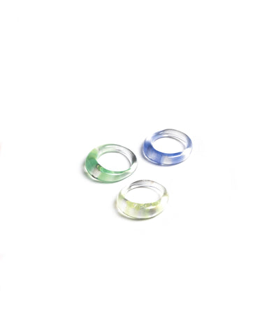 3-PACK STRIPED CRYSTAL RINGS