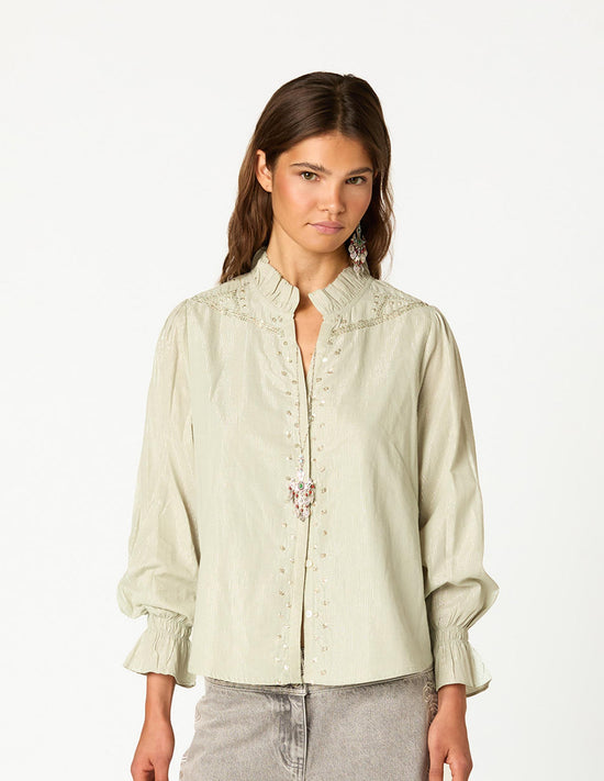 SAGE STUDDED SHIRT
