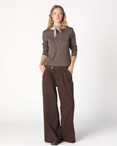PANTALÓN HEBILLAS DENIM CHOCOLATE