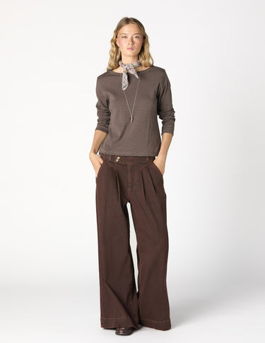 PANTALÓN HEBILLAS DENIM CHOCOLATE