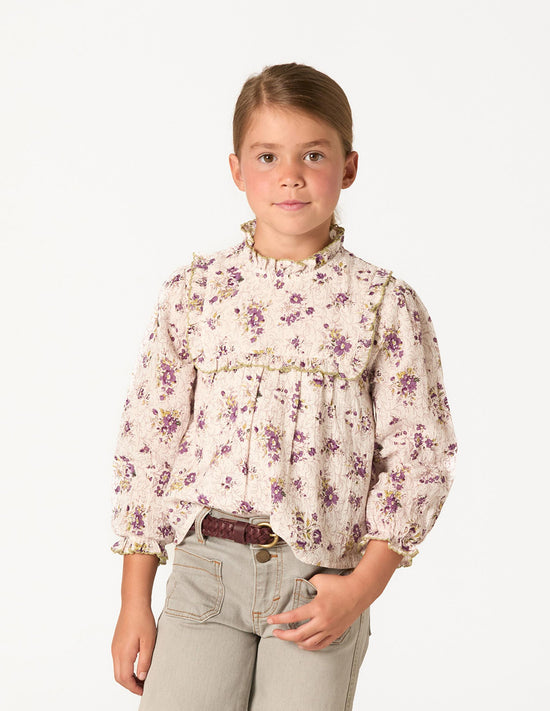 CAMISA CANESU MANGA VOLANTE BOUQUET PLUM
