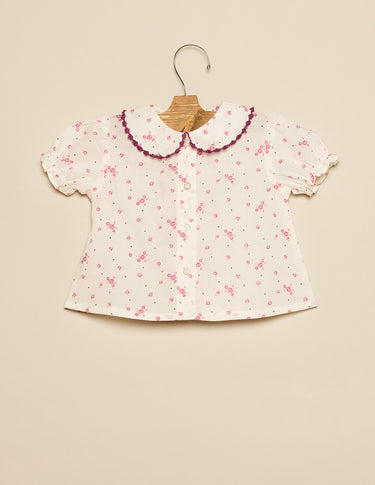 FLORAL EYELET SHIRT