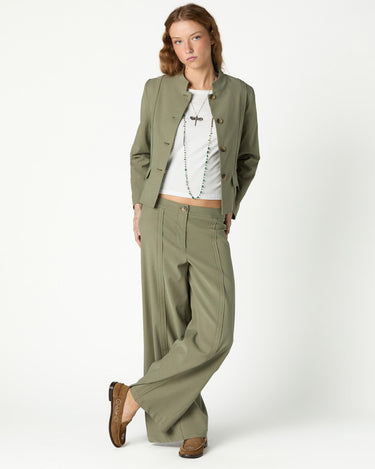 SADDLE KHAKI TROUSERS
