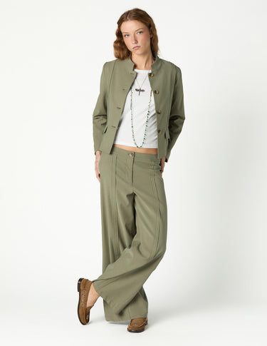 SADDLE KHAKI TROUSERS