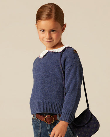 BLUE MARLED BUTTON-UP JERSEY