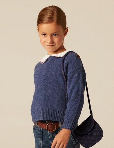 BLUE MARLED BUTTON-UP JERSEY