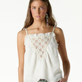 WHITE FLORAL LACE STRAPPY TOP
