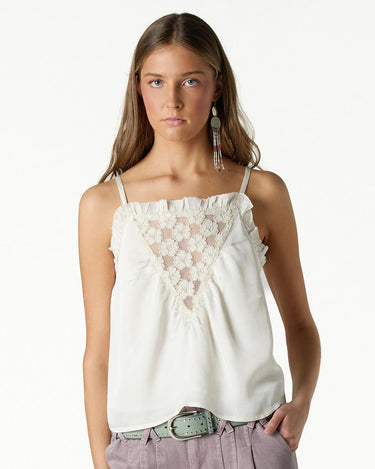 WHITE FLORAL LACE STRAPPY TOP