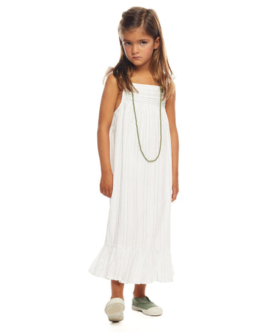 Green lurex stripe wrap maxi dress