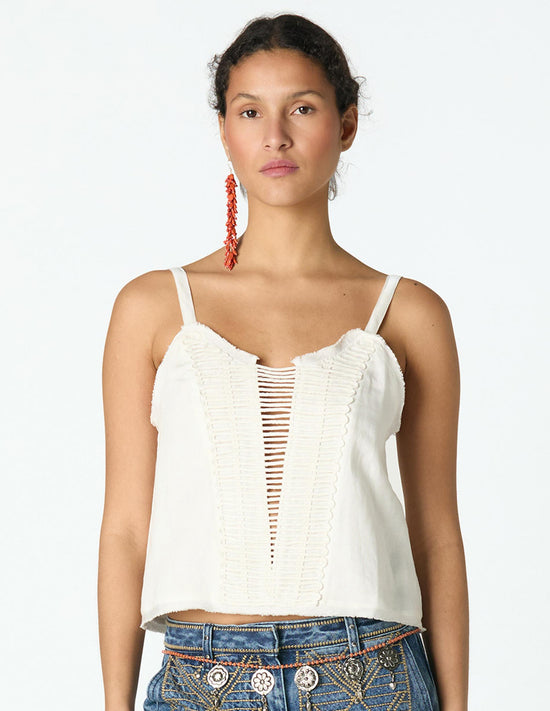 ECRU RIBBON TOP