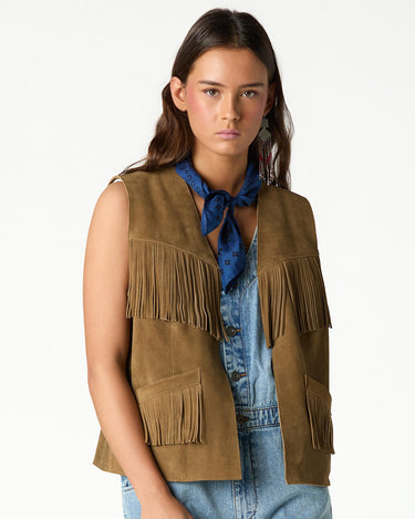 FRINGED SUEDE WAISTCOAT