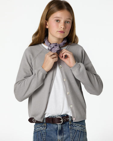 KNIT CARDIGAN WITH BUTTONS IRON GREY